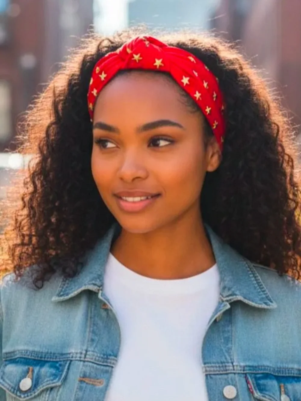 Red Star Studded Knot Headband